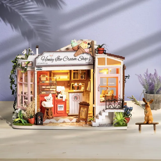 Rolife DIY LED Café Miniature House kit Dollhouse for Kids/Teens Gift DG162