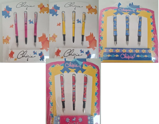 Lot De Stylos Chipie - 9 Stylos Plume Et 3 Stylos Bille - Plume En Or - Neufs Avec étiquettes
