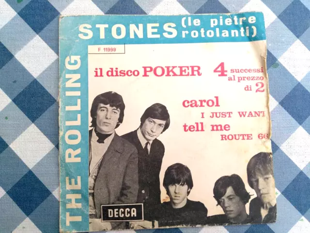 Rolling Stones 45 Disco Poker Carol Prima Ed Decca 1964 Mono Fascia Blu F 11999