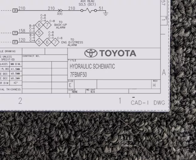 Toyota 7FBMF50 Forklift Hydraulic Schematic Diagram Manual