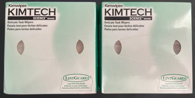 2-Pack Kimtech Science Kimwipes Delicate Task Wipers #34155, 286 Wipes Each