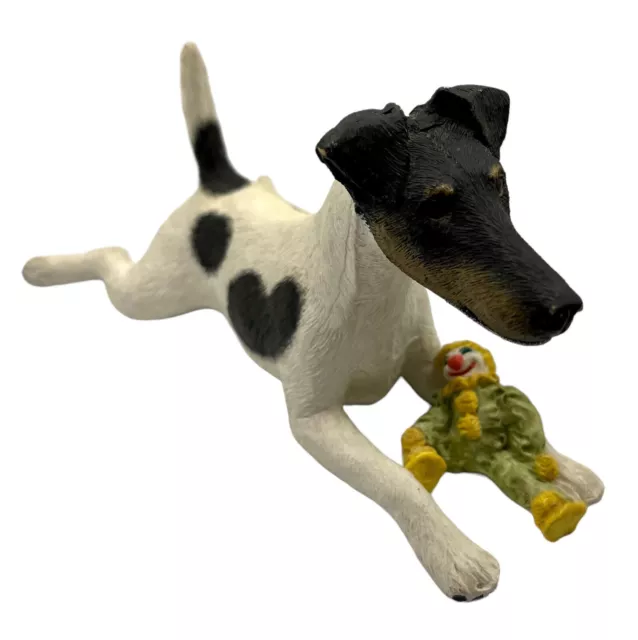 Vintage 1988 Fox Terrier Dog Figurine Statue Brileyco Artist Signed 10 inches