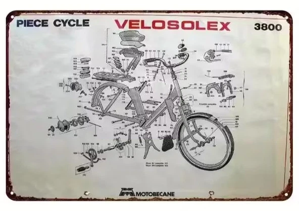 Plaque Murale Métal BIANCHI Style Art Déco Vintage - Idée Cadeau Vélo, Fabrication Française