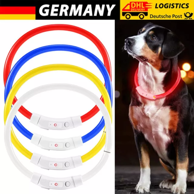 LED Hundehalsband USB Leuchtring Leuchtband Halsband Leuchthalsb USB Wiederaufla