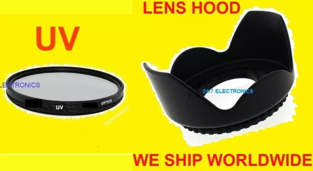 FLOWER TULIP LENS HOOD+UV FILTER for CAMERA NIKON COOLPIX B600