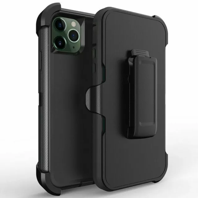 For iPhone 11 ( ONLY ) Defender Case W/Belt Clip (Belt Clip Fits Otterbox) Black