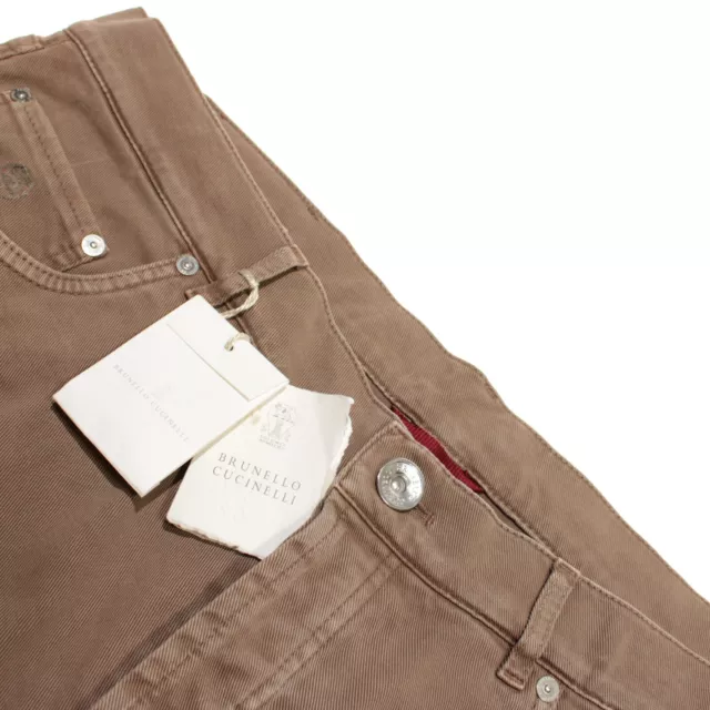 Brunello Cucinelli NWD Cotton Blend Five Pocket Pants Size 54 (38 US) In Brown