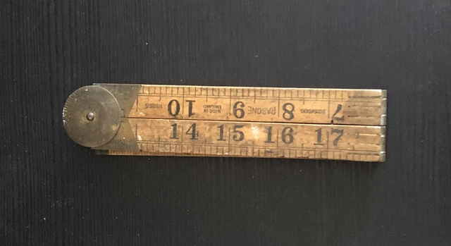 Vintage Rabone Wooden Folding Ruler.  4