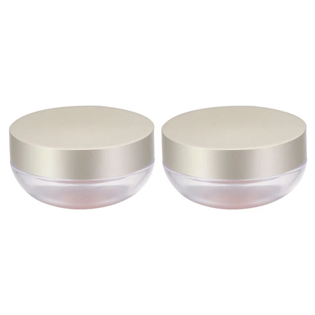 2 piezas caja de polvo suelta portátil vacía contenedor compacto reutilizable