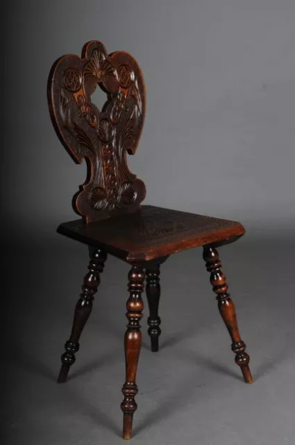 Antique Neo Renaissance Brett-Stuhl Historicism Um 1870, Oak D C-157