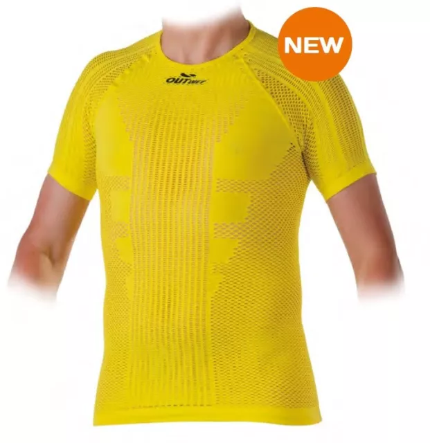 Maillot à Maille Outwet Alterego Couleur 2 Manche Courte Jaune