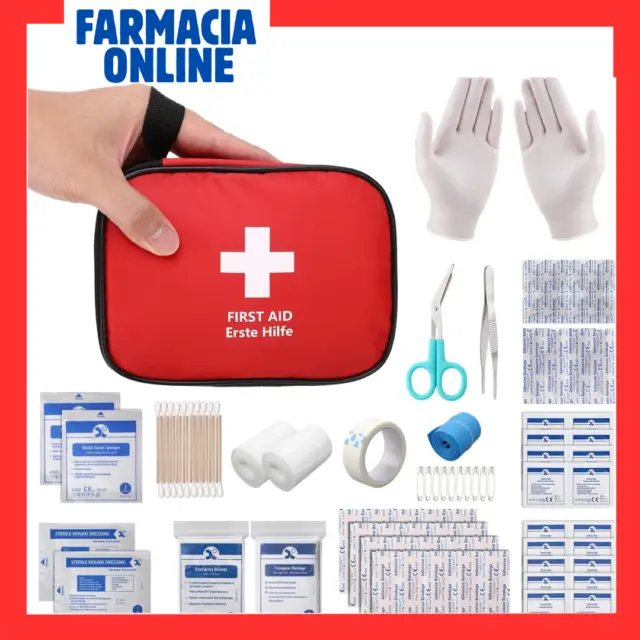 Borsa kit pronto PRIMO SOCCORSO cassetta medica kit emergenza per azienda e auto