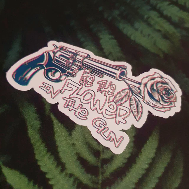 BE THE FLOWER In The Gun 10cm Wide Quality Weatherproof Stickers For Any Surface £2.59 PicClick UK