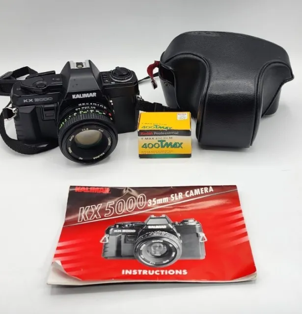 Kalimar KX5000 35mm Film SLR Camera Tested New Battery w/ Manual, Film & Case