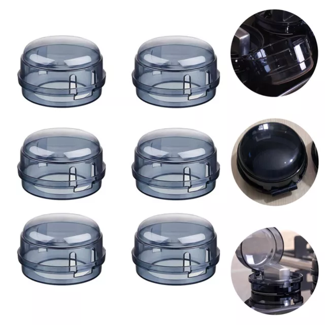 Cubierta de horno de gas cerraduras de gas cubierta protectora 6 piezas (negro)