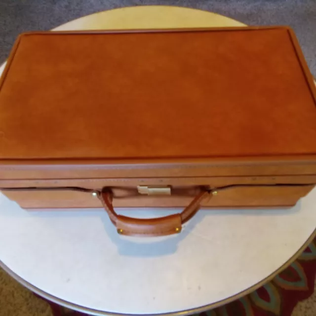 Vintage Hartmann Luggage Brown Leather 3-piece Belted With Keys