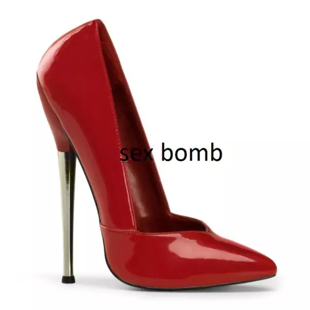 SEXY SCARPE ROSSE vernice estreme FETISH DA URLO Tacco metal 16 cm