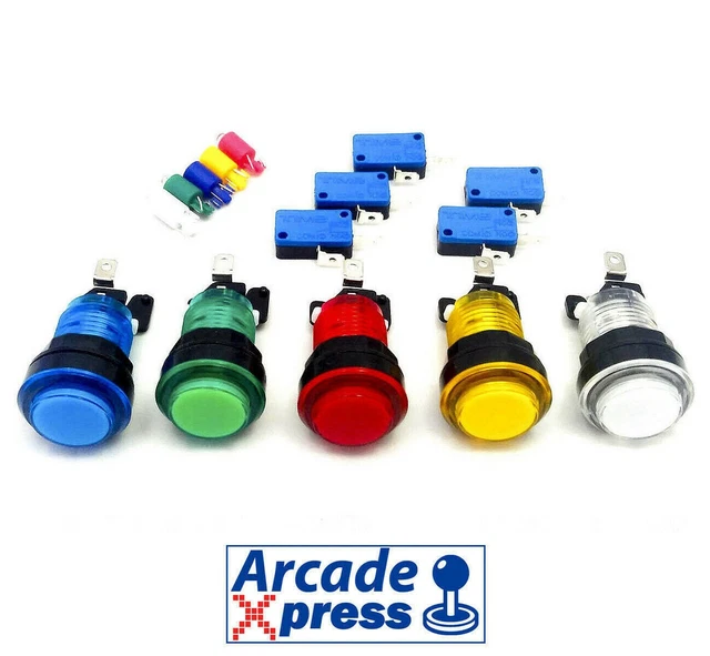 Bouton D'Arcade LED Illuminé - 5 Couleurs - Pour Bartop Ou Manette - Modèle SP RF622 - Neuf