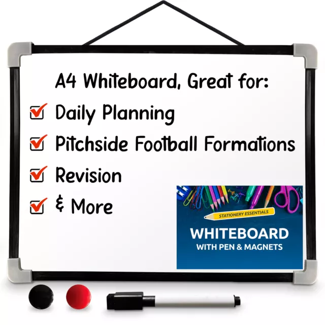 A4 Magnetic Whiteboard Dry Wipe White Board Office Home Memo Notice Small Eraser