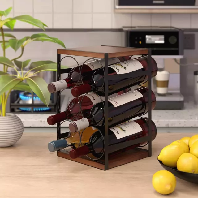 3 Tier Stackable Wine Rack Bottle Holder Organizer Wine Storage Shelf Tower Rack