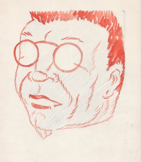 Gris - Retrato Mann Man Gafas Caricatura Camiseta Dibujo Dessin