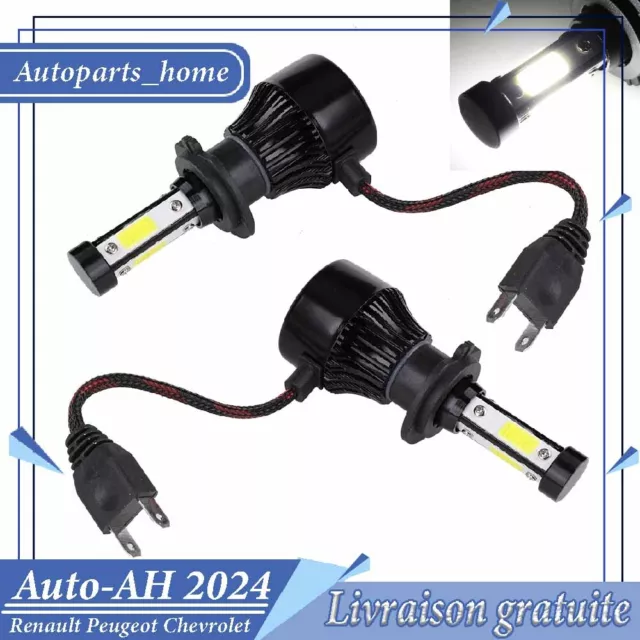 2X H7 LED Ampoule Voiture Feux Phare Lampe Xénon 260W 6000K pour Renault BMW