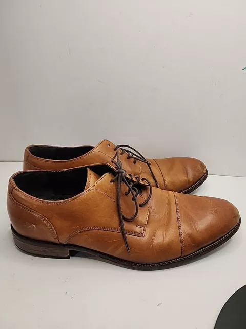 COLE HAAN MEN'S Shoes Size 12 Benton II Cap Toe Brown Leather Dress ...
