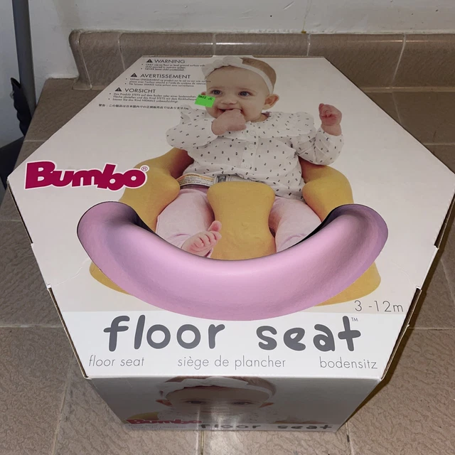 Bumbo Baby Infant Soft Foam Wide Floor Seat 3 Point Adjustable Harness Pink NEW