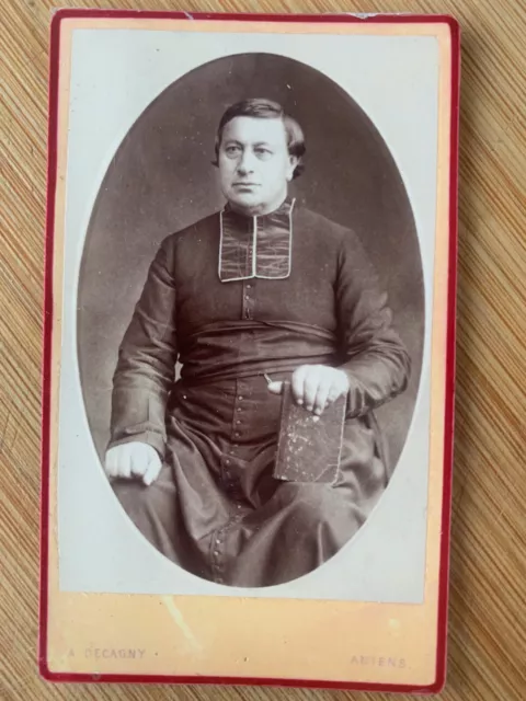 Photo Carte de Visite CDV Portrait prêtre curé religion 1860 Decagny Amiens