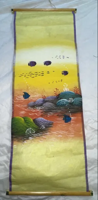 Thai Hand Painted Mulberry Paper Scroll