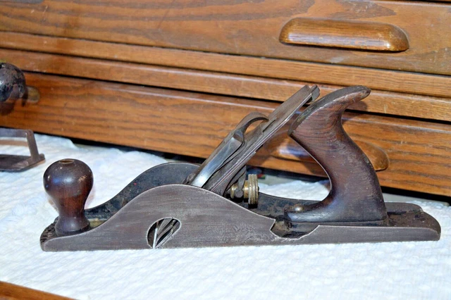 STANLEY #10 Vintage Woodworking PARTS Plane Good Knob & Tote Stanley Blade AS IS