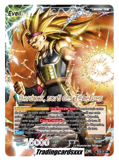 ♦Dragon Ball Super♦ Bardock, sorti des Ténèbres/Le Saiyan Masqué: SD3-01 ST Foil