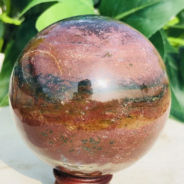 459g Natural Ocean Jasper Ball Quartz Crystal Geode Mineral Specimen Healing 2