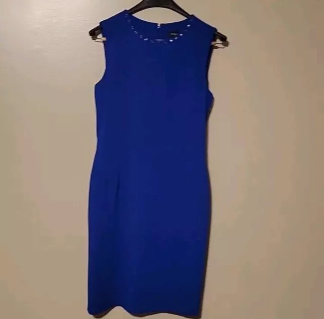 Ivanka Trump Womens Sleeveless Blue Cocktail Dress Size 8