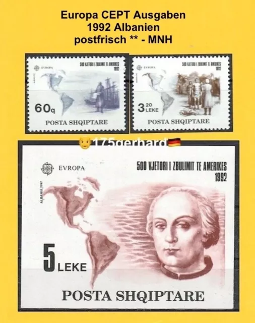 1992 Albania CEPT MI-No 2510 - 2511 + Bloque No 97 ** Estampillada sin montar o nunca montada 226