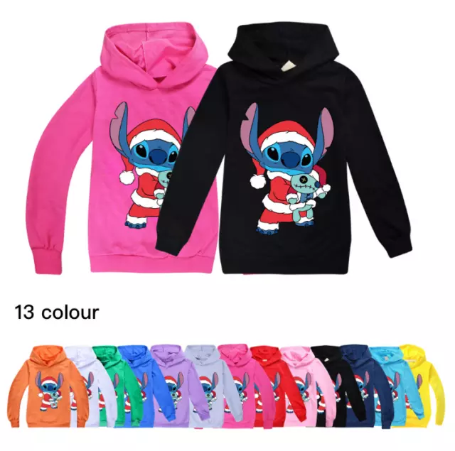 Felpa con cappuccio ragazzo ragazza lilo e punto casual pullover maglione con cappuccio top