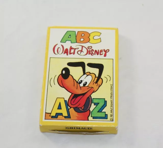 Jeu de cartes A B C WALT DISNEY Grimaud Pluto jeux éducatifs 1978 (VA2007)