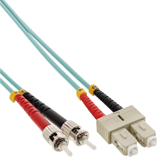 10 cavi duplex InLine® fibra ottica, SC/ST, 50/125μm, OM3, 0,5 m
