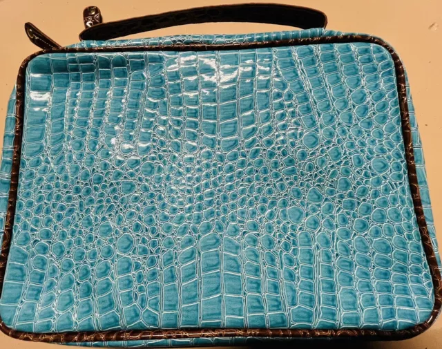 Designer Samantha Brown Embossed Travel Bag Tote Luggage Cosmetic Case Carry-On 5