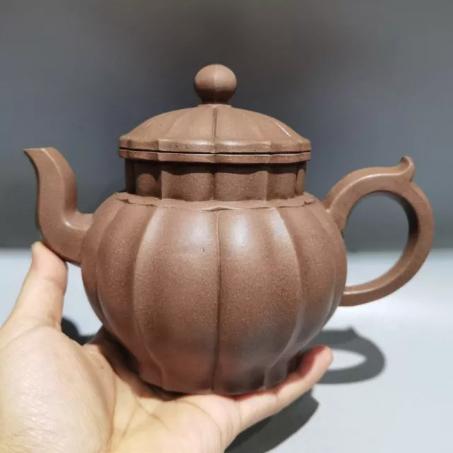 Vintage Chinese Yixing Purple Clay Teapot Zisha Ceremony  Collectible Rare Large