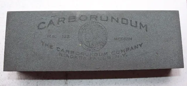 Vintage Carborundum No.122 medium Sharpening Stone Niagara Falls NY USA 6"x2"x1"