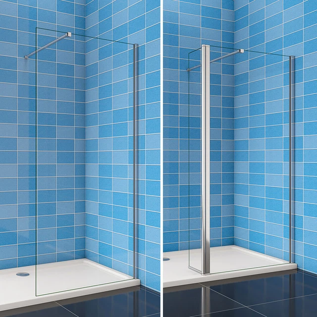 WET ROOM SHOWER Screen With Flipper Walk In Enclosure 8mm NANO Easy