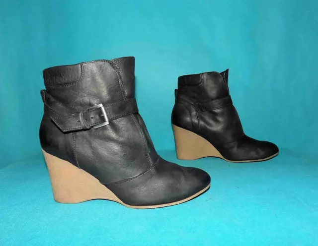 bottines boots compensées ATHE VANESSA BRUNO en cuir noir p 40 fr