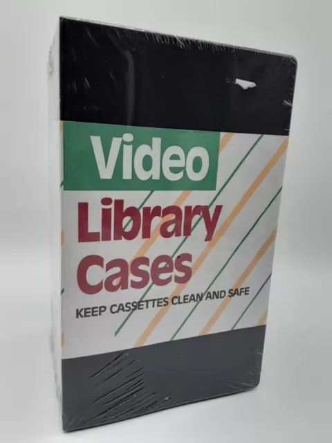 Nuevo Negro VHS Estuche de Almacenamiento de Plástico Video Biblioteca Estuche Conjunto de 4