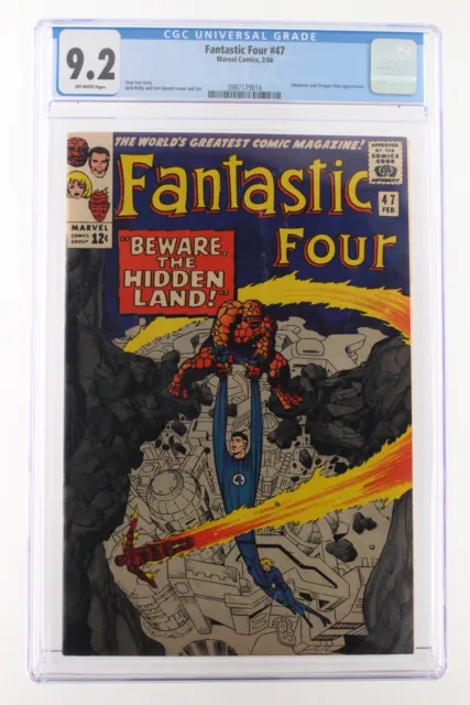 Fantastic Four #47 - Marvel 1966 CGC 9.2 Inhumans and Dragon Man Appearance.