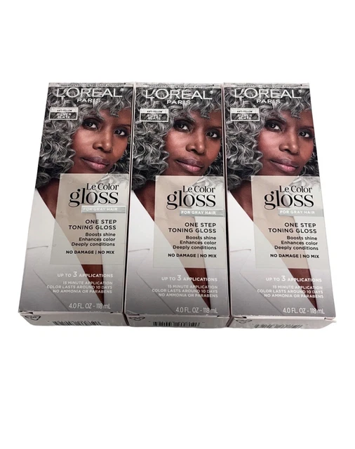 SILVER SLATE NEW L'OREAL Paris Le Color Gloss Gray Hair 1 Step Toning