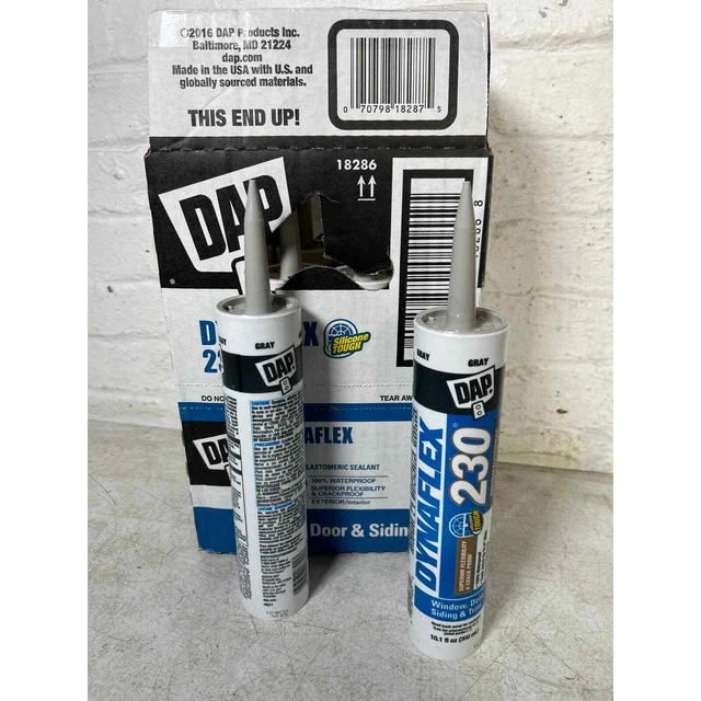 DAP Dynaflex 230 10.1 oz. Gray Premium Latex Exterior/Interior Sealant (12-Pack)