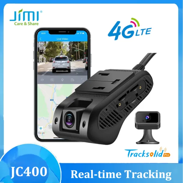 Jimi JC400 4G Car Dual DashCam Live Stream Video GPS Tracking WiFi DVR Recorder