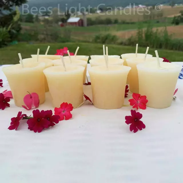 Natural White Beeswax Votive Candles / BULK / Pure Bee Wax / Unscented / Clean🐝