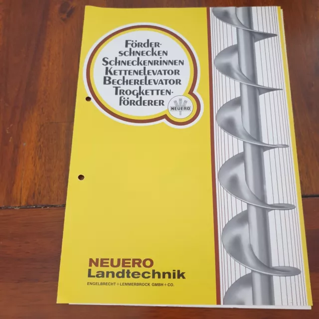 NEUERO Förder Schnecken Elevator 1976 Schlepper Traktor Prospekt Landmaschine b